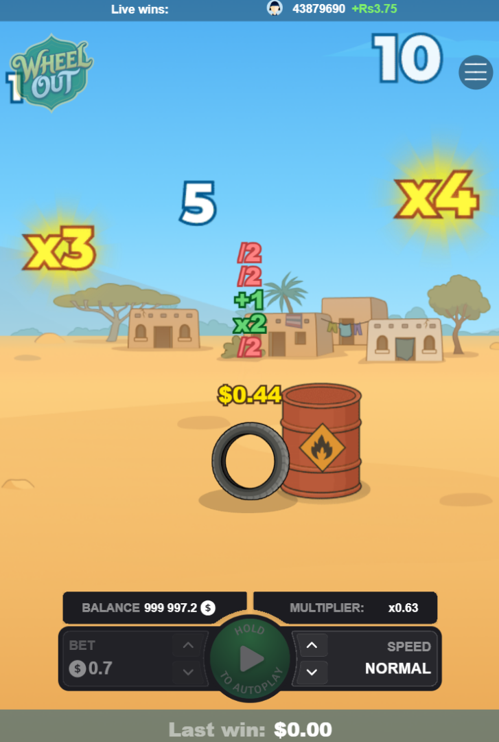 Interfaccia mobile di Wheel Out con moltiplicatori e barile