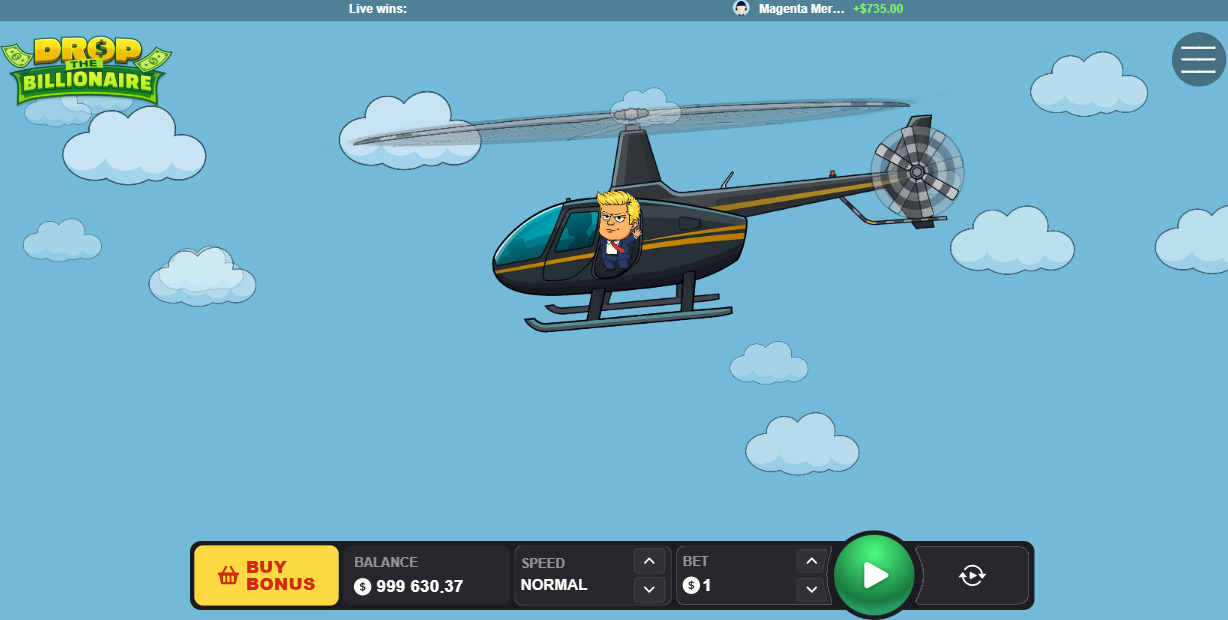 Avvio del round di Drop The Billionaire con l'elicottero