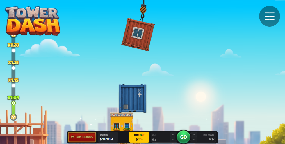 Gru e container nella schermata di gioco di Tower Dash