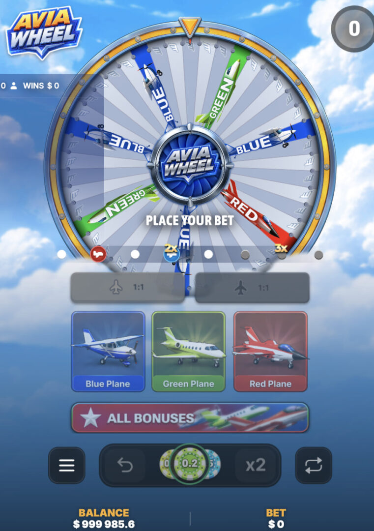 Avia Wheel app gratis, opinioni sul casino e codice promo: schermata mobile Place your bet