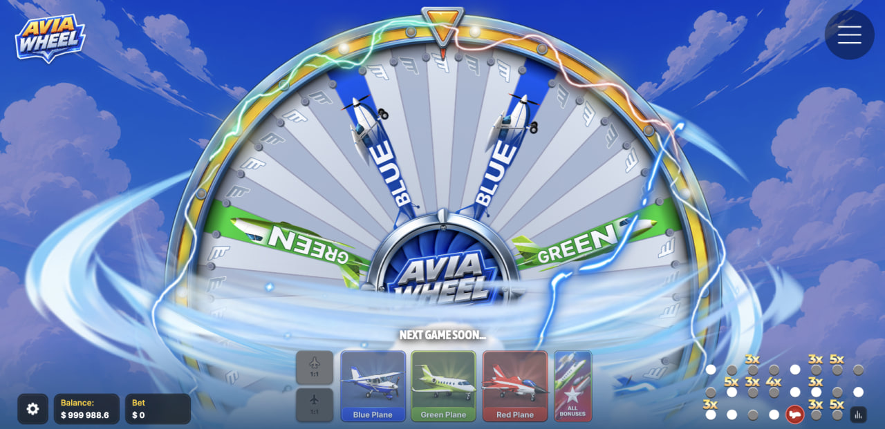 Avia Wheel recensione, gioco da casinò con bonus e demo: ruota in rotazione e carte degli aerei