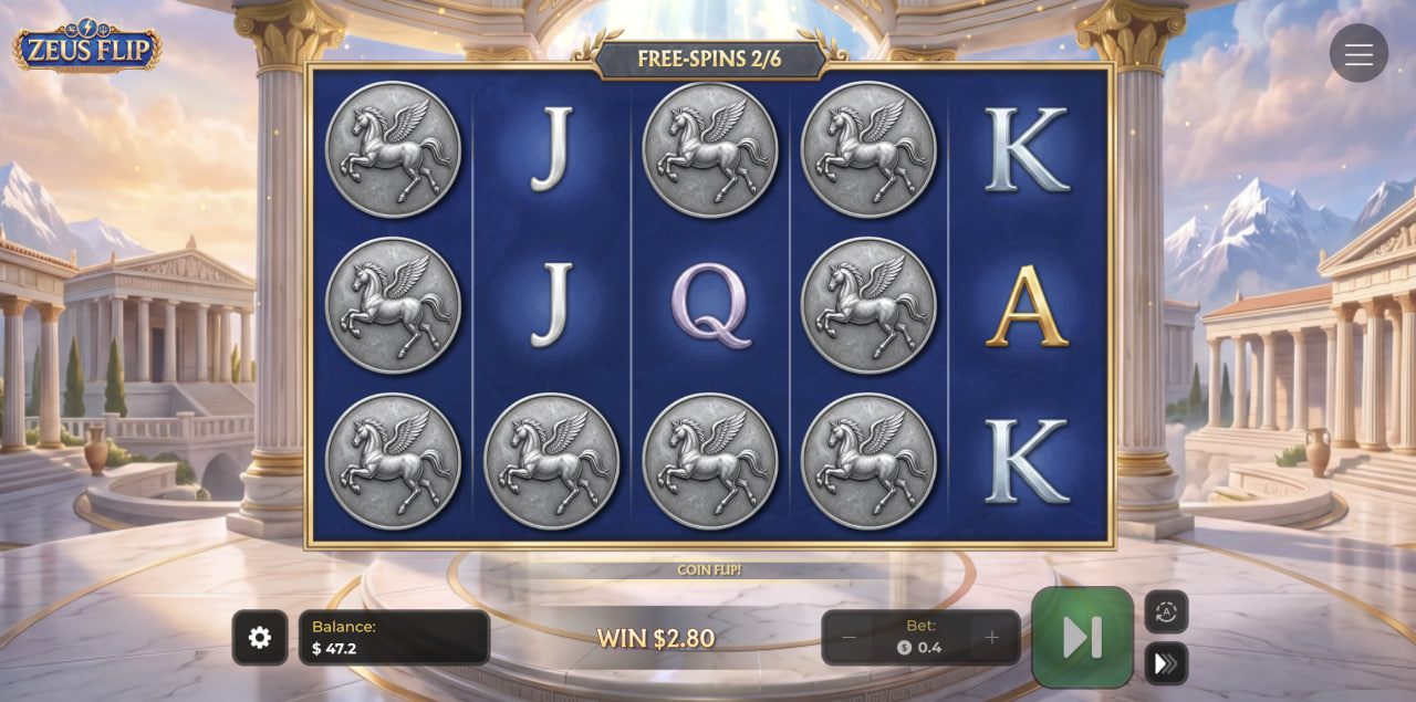 Giri gratis di Zeus Flip con monete Pegaso aggiunte dal Coin Flip